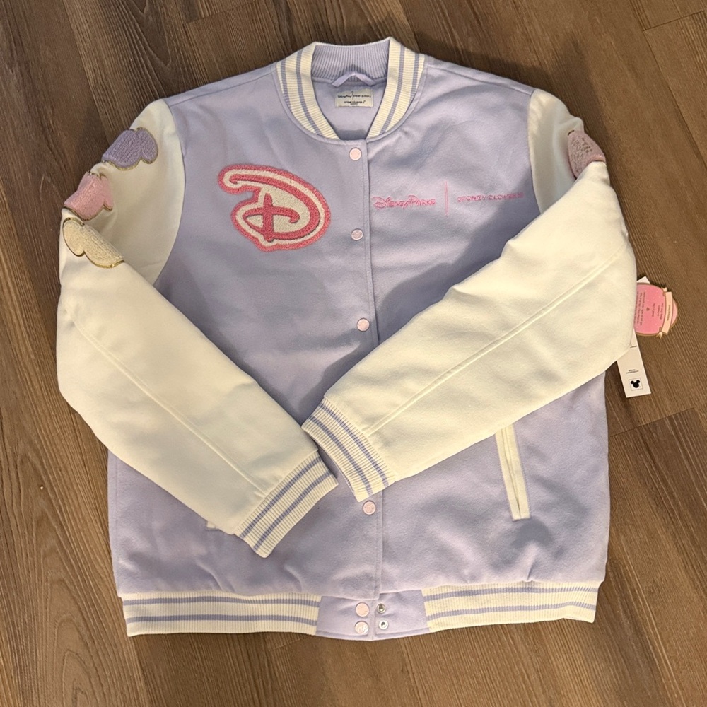 NWT STONEY CLOVER LANE X Walt Disney World Stoney Clover Logo Varsity Jacket - Picture 4 of 9
